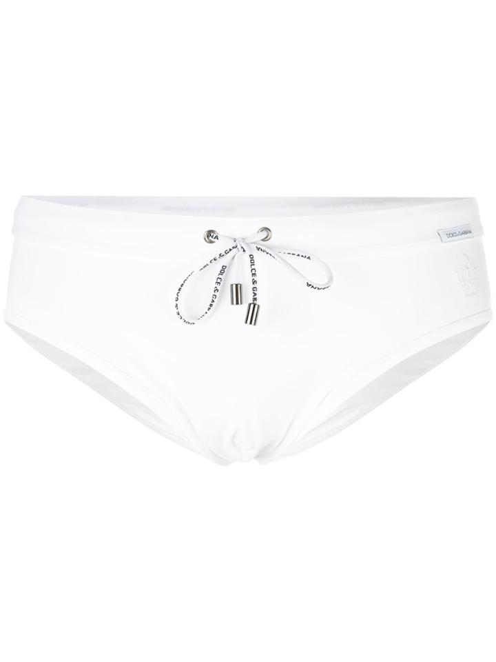 Dolce & Gabbana Drawstring Swim Briefs - White