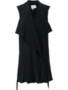 Greg Lauren Draped Wrap Gilet, Women's, Size: 2, Black, Cotton