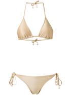Amir Slama Triangle Bikini Set - Nude & Neutrals