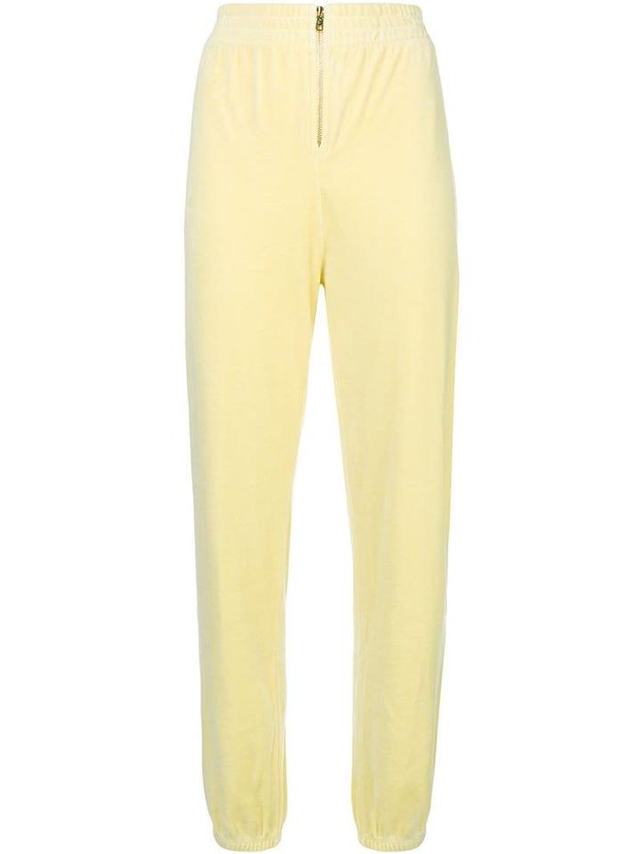 Juicy Couture Velour Zip Jogger Pants - Yellow