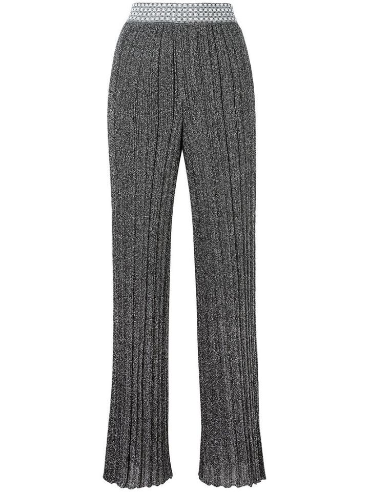 Missoni Pleated Trousers, Women's, Size: 40, Grey, Cupro/viscose/polyester/silk