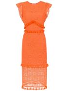 Nk Midi Lace Dress - Orange