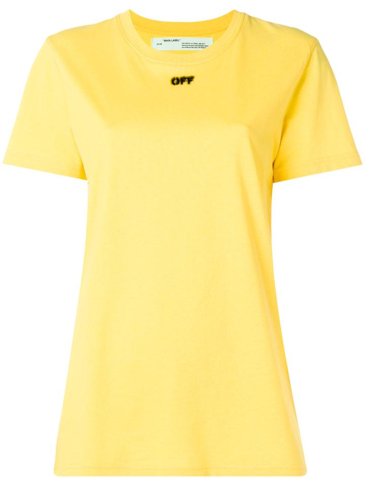 Off-white Faux Fur Logo Patch T-shirt - Yellow & Orange