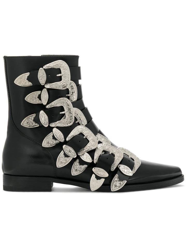 Dsquared2 Buckle Embellished Boots - Black
