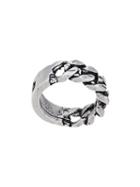 Heron Preston Engraved Curb Chain Ring - Silver