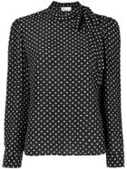 Red Valentino Polka Dotted Longsleeved Blouse - Black