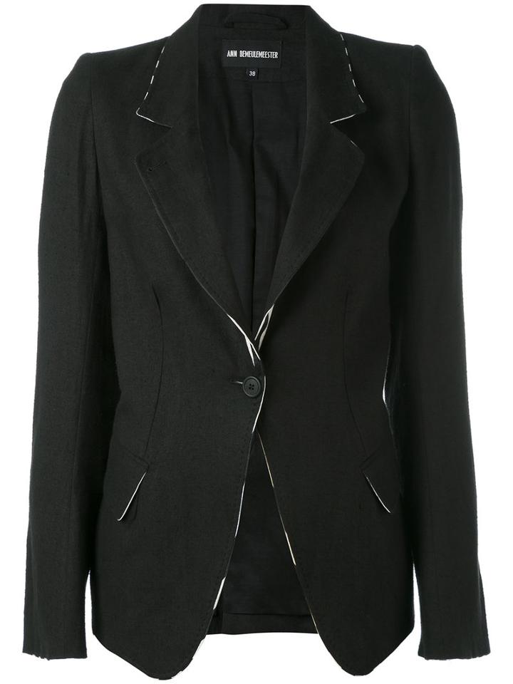 Ann Demeulemeester - Flared Sleeves Blazer - Women - Cotton/rayon/viscose - 38, Black, Cotton/rayon/viscose