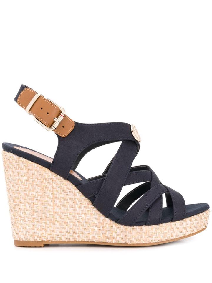Tommy Hilfiger Strappy Wedge Heel Sandals - Blue