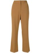 Stella Mccartney - Cropped Trousers - Women - Wool - 42, Brown, Wool