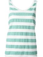 Forte Forte Striped Tank Top, Women's, Size: 1, Green, Cotton