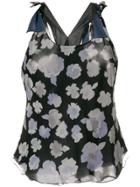 Giorgio Armani Vintage Tied Detail Floral Blouse - Black