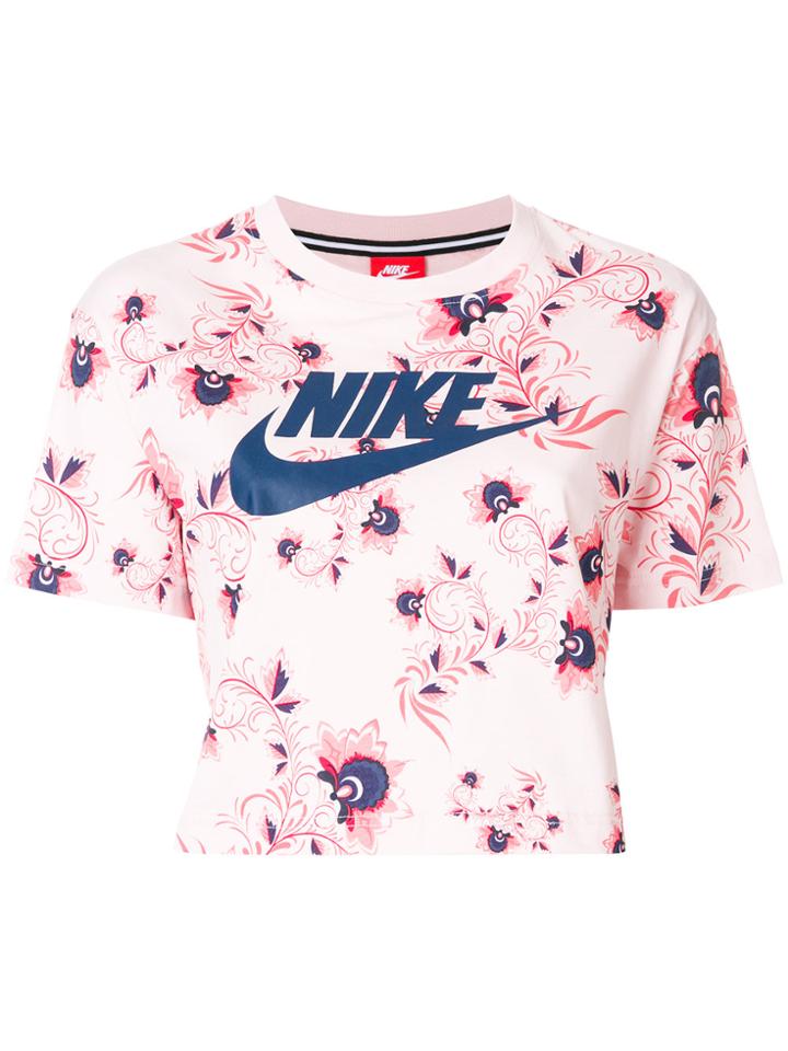Nike Cropped Logo T-shirt - Pink & Purple