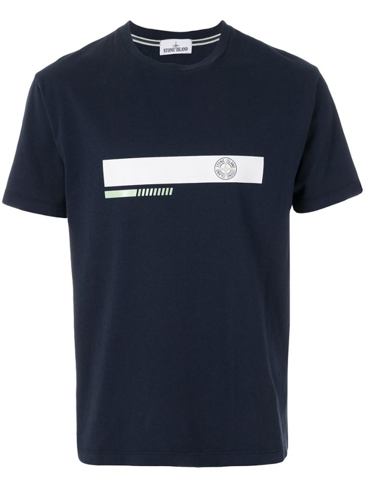 Stone Island Logo Stripe T-shirt - Blue