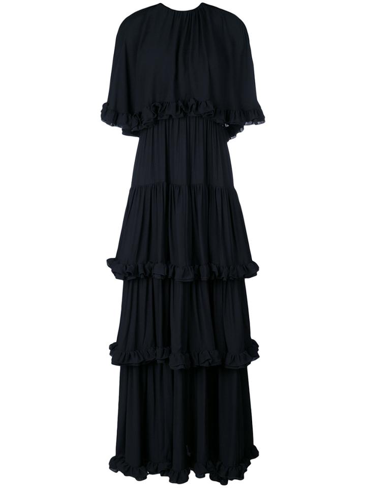 Msgm Layered Ruffle Trim Gown - Black