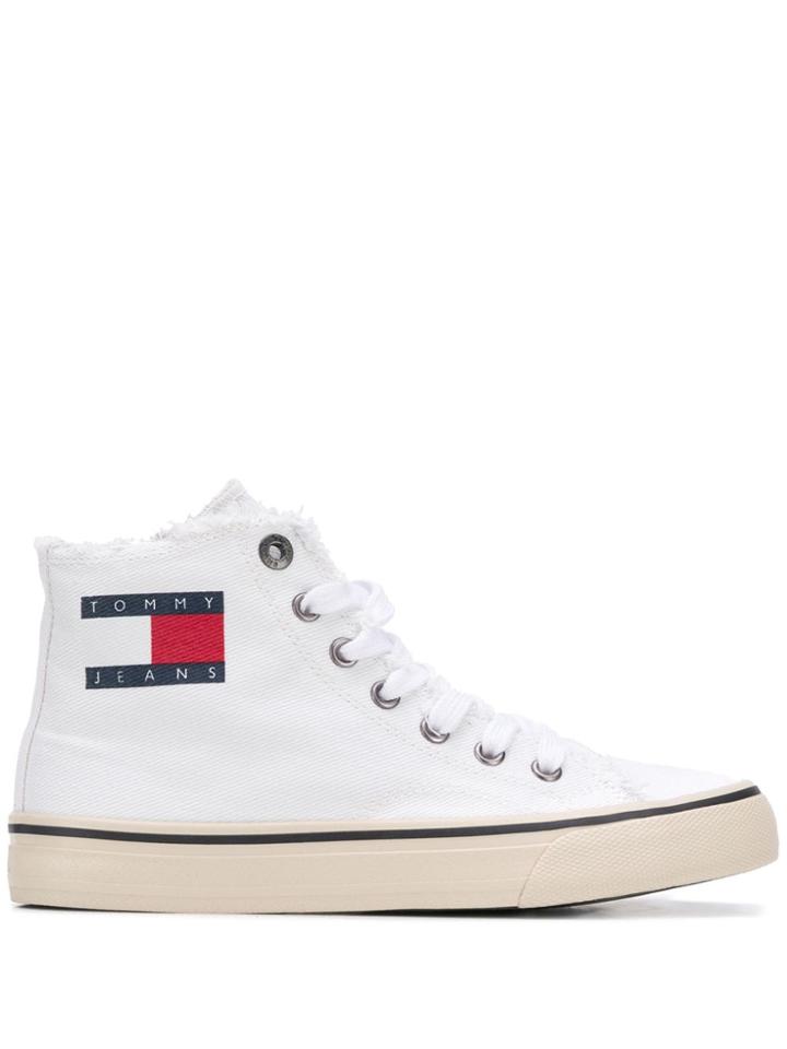 Tommy Jeans High Top Logo Sneakers - White
