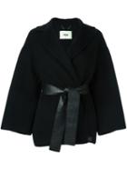 Fendi Belted Wrap Coat, Women's, Size: 40, Black, Silk/cashmere