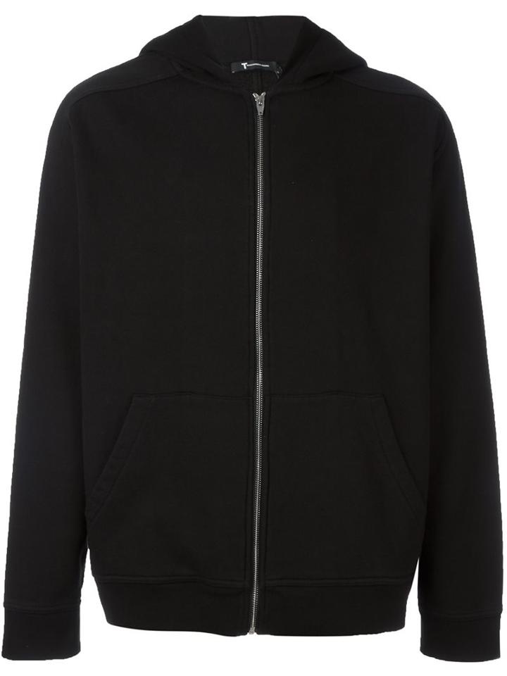 T By Alexander Wang Zipped Hoodie, Men's, Size: Small, Black, Cotton/polyester/spandex/elastane