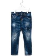 Dsquared2 Kids Distressed Jeans, Girl's, Size: 8 Yrs, Blue