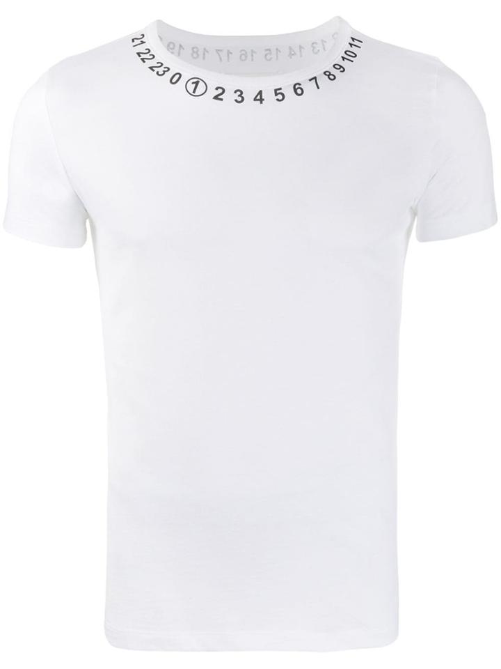 Maison Margiela Number Print Crew Neck T-shirt - White