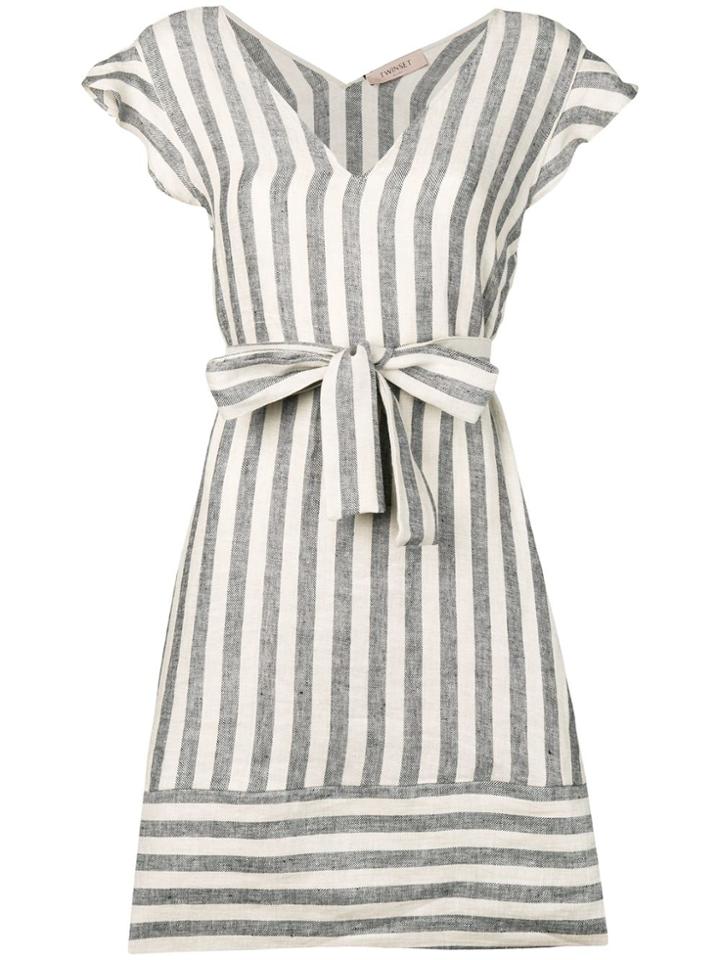 Twin-set Striped Mini Dress - Black