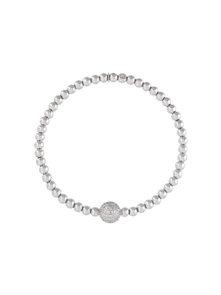 Monan Diamond Ball Beaded Bracelet, Women's, Metallic