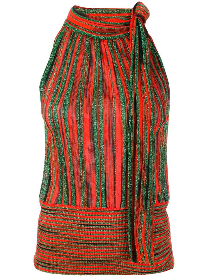 Missoni Striped Glitter Halter Top - Yellow & Orange