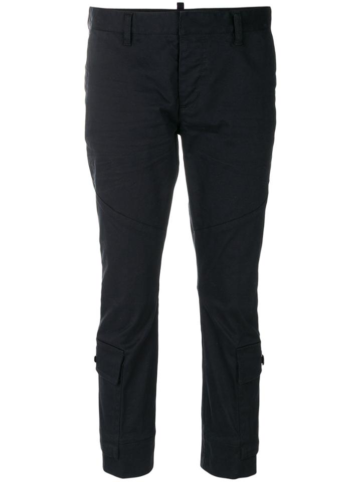 Dsquared2 Cropped Cargo Trousers - Black
