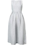 Co Striped Empire Line Dress - White