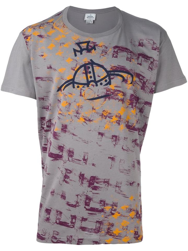 Vivienne Westwood Man Graphic Print T-shirt, Men's, Size: Xxl, Grey, Cotton