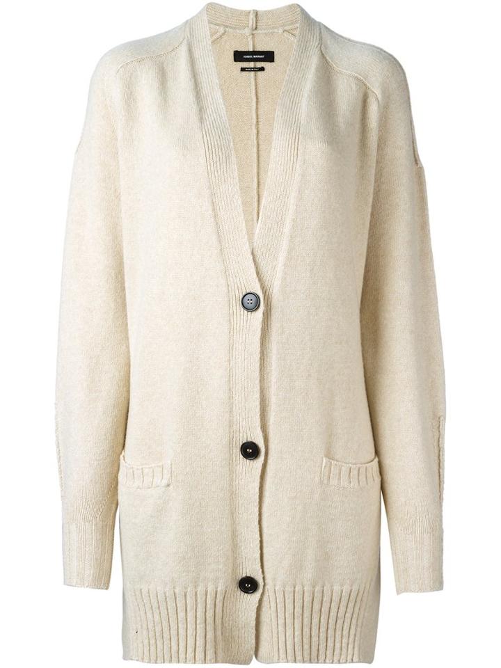 Isabel Marant 'farah' Long Cardigan, Women's, Size: 36, Nude/neutrals, Wool/camel Hair/polyamide