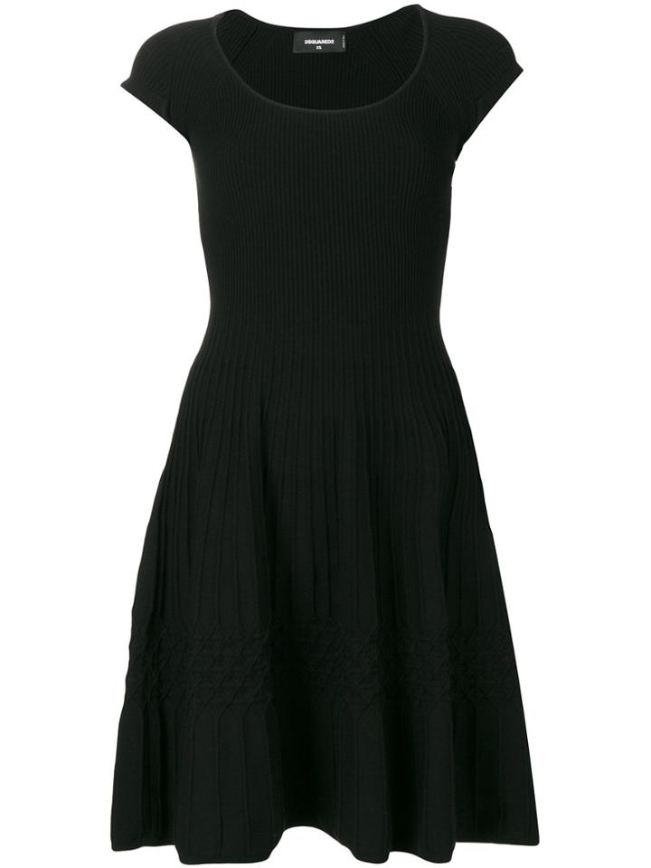 Dsquared2 Woven Patterned Dress - Black