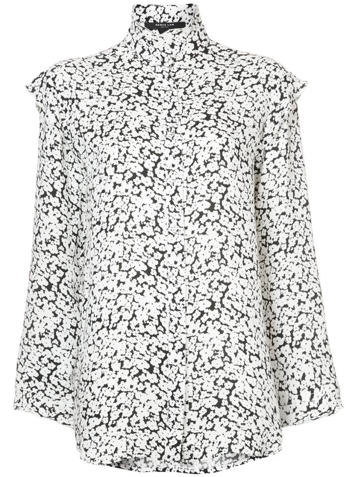 Derek Lam Long Sleeve Button-down Blouse With Ruffle Detail - Black