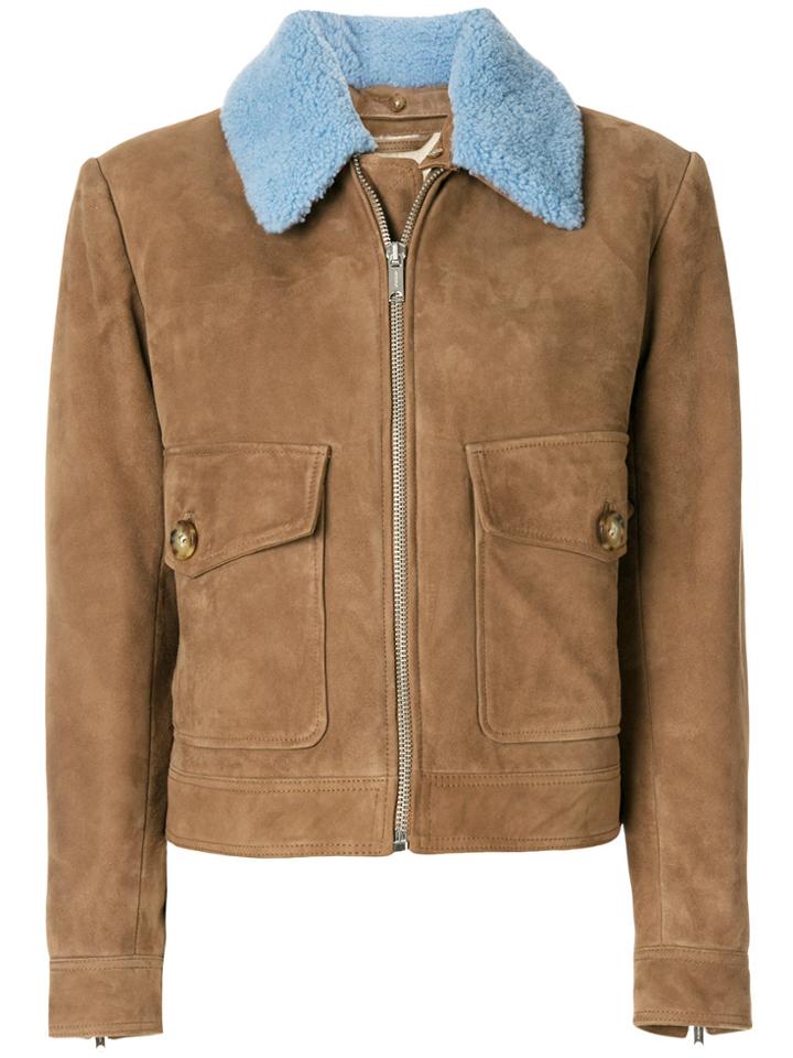 Dondup Contrast Colour Short Coat - Brown
