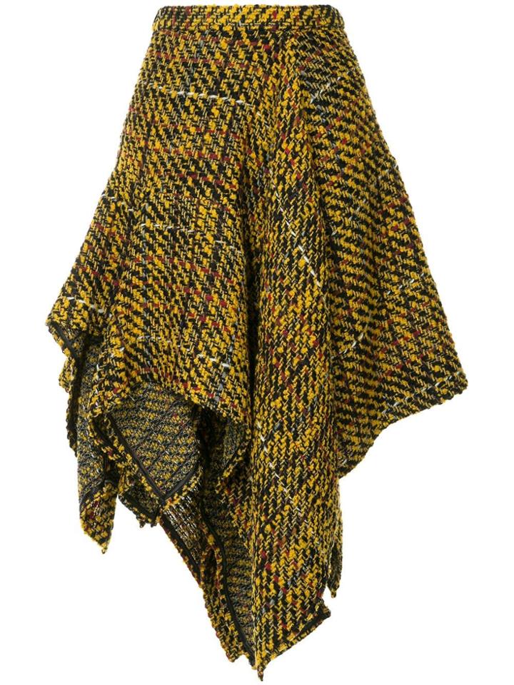 Koché Asymmetrical Draped Skirt - Yellow & Orange