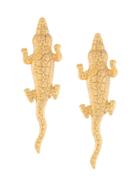 Natia X Lako Natia X Lako Small Crocodile Earrings - Metallic