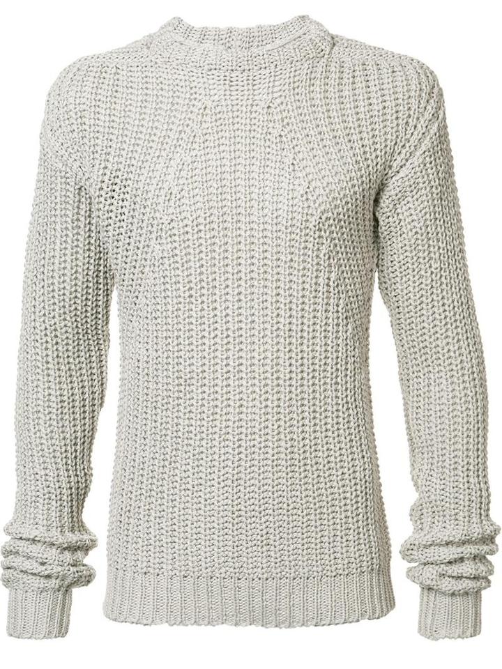 Rick Owens Lever Jumper, Men's, Size: Large, Grey, Cotton