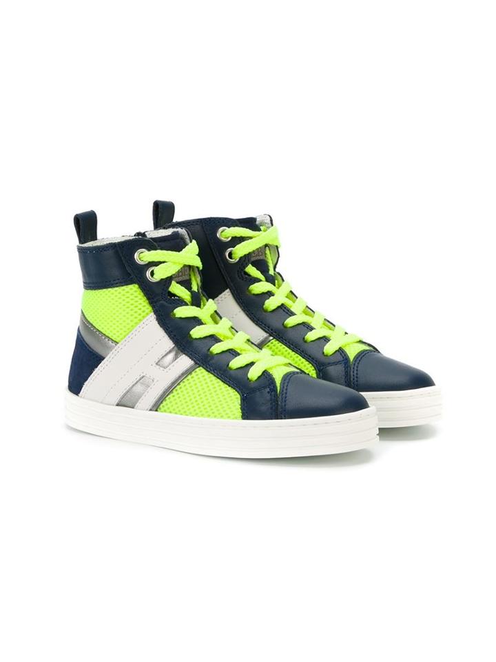 Hogan Kids Rebel Hi-top Sneakers, Boy's, Size: 35, Green