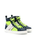 Hogan Kids Rebel Hi-top Sneakers, Boy's, Size: 35, Green