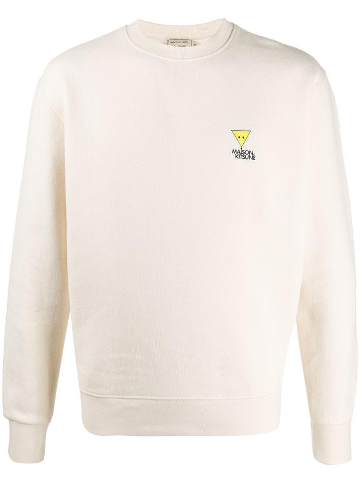 Maison Kitsuné Crew Neck Sweatshirt - White