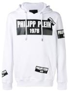 Philipp Plein Pp1978 Logo Patch Hoodie - White