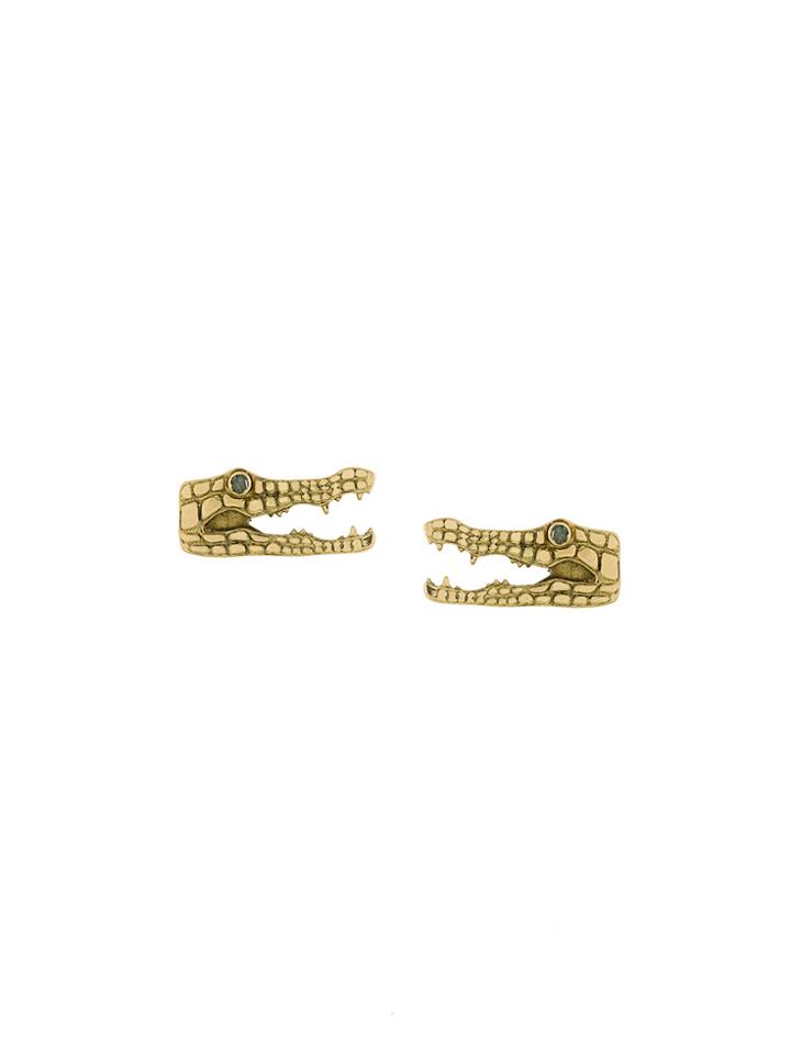 Marc Alary Crocodile Earrings - Metallic