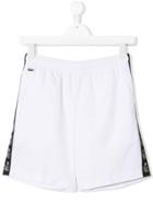Lacoste Kids Teen Logo Tape Detail Shorts - White
