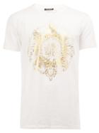 Balmain Round Crest T-shirt, Men's, Size: Large, White, Cotton