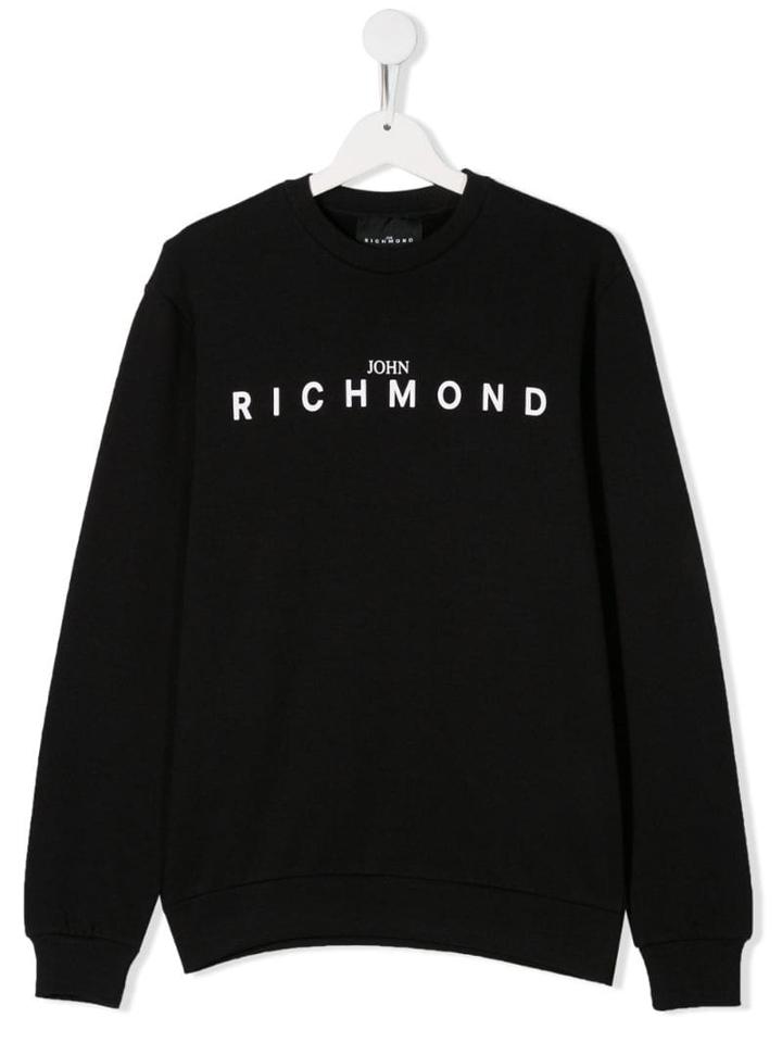John Richmond Junior Teen Logo Print Sweatshirt - Black