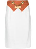 Hermès Vintage Belt Embellished Skirt - White