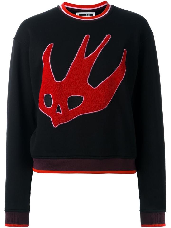 Mcq Alexander Mcqueen Cropped Swallow Embroidery Sweatshirt