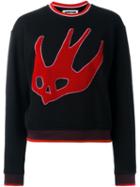 Mcq Alexander Mcqueen Cropped Swallow Embroidery Sweatshirt