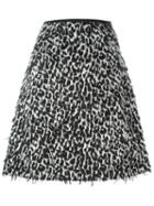Burberry Prorsum Frayed A-line Skirt, Women's, Size: 42, Black, Polyester/silk/viscose