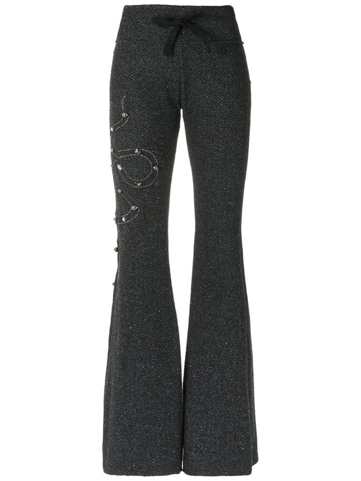 Andrea Bogosian - Flared Trousers - Women - Cotton/polyester - P, Black, Cotton/polyester