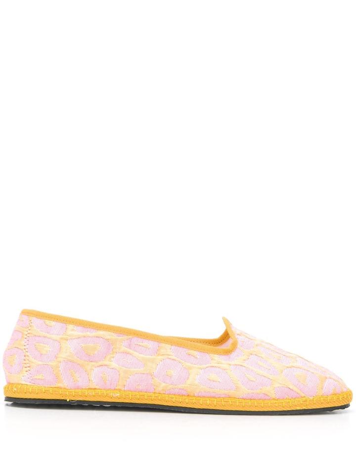 Vibi Venezia Leopard Brocade Slippers - Pink
